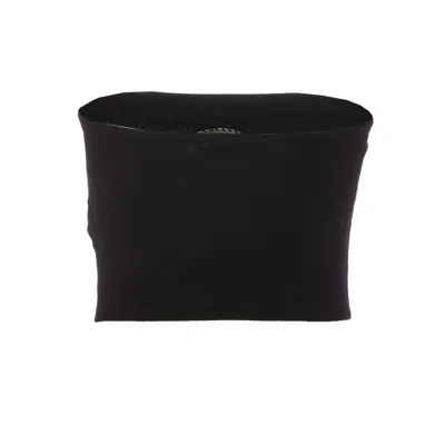 Diesel M-clarksvillex Black Stretch Ribbed Jersey Bandeau Top