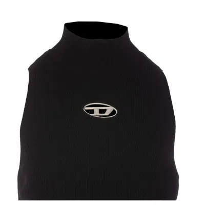 Diesel M-onervax Ribbed-knit Tank Top In Black