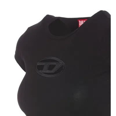 Diesel T-angie Cotton Crew-neck T-shirt In Black