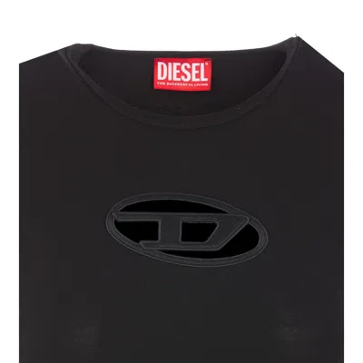 Diesel T-angie Cotton Crew-neck T-shirt In Black