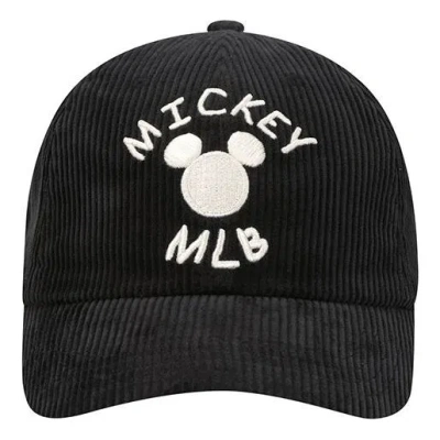 Mlb Mickey X Disney Crossover Corduroy Baseball Cap Black