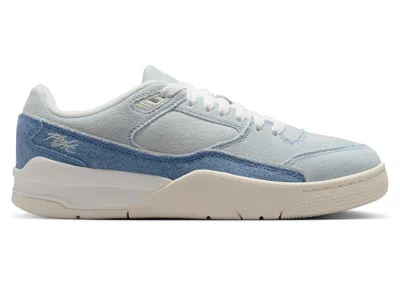 Pre-owned Jordan Flight Court Se Denim (women's) Sneakers In Sail/worn Blue/gum Light Brown