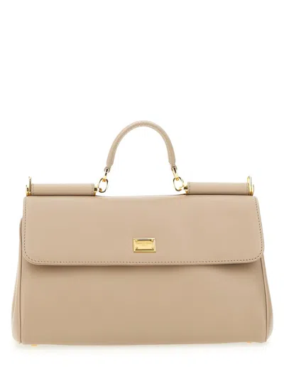 Dolce & Gabbana Grey Leather My Sicily Handbag