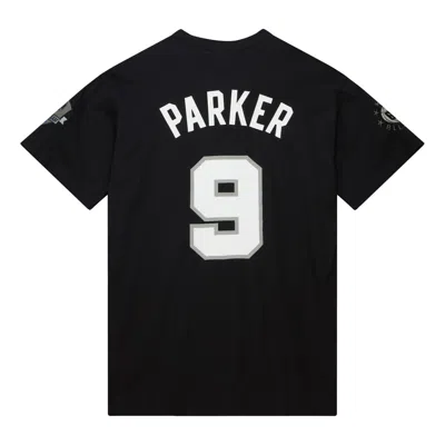 Mitchell & Ness X Nba San Antonio Spurs Hof T-shirt 'tony Parker 9' In Black