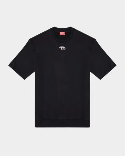 Diesel Just' Black Crewneck T-shirt With Logo Detail In Cotton