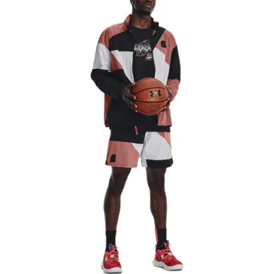 Under Armour Curry Woven 7 Inch Basketball Shorts 'black Pink White' In Brown