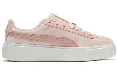 Puma (wmns)  Platform Velvet Pink/white Low Casual Board Shoes