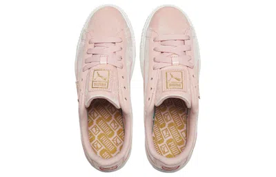 Puma (wmns)  Platform Velvet Pink/white Low Casual Board Shoes