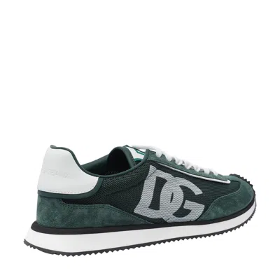 Dolce & Gabbana Multicolor Suede And Mesh Dg Aria Sneakers In Green