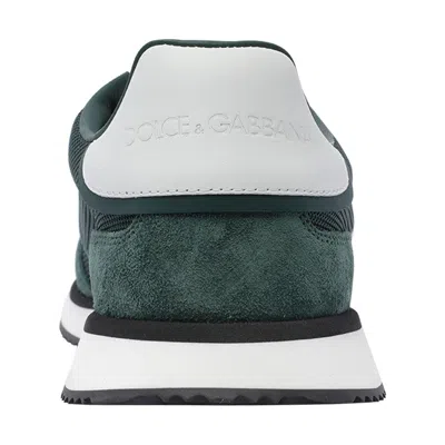 Dolce & Gabbana Multicolor Suede And Mesh Dg Aria Sneakers In Green