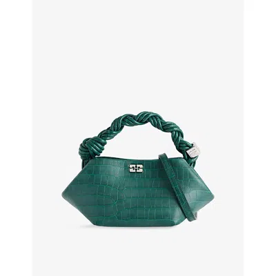 Ganni Womens Pineneedle Bou Mini Patent-leather Shoulder Bag
