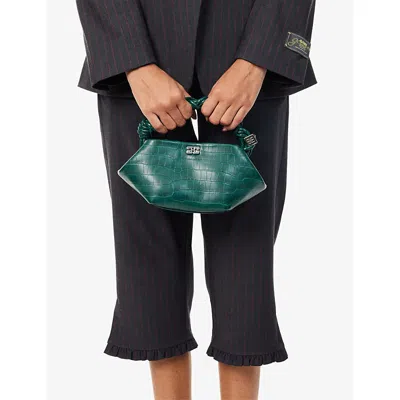 Ganni Womens Pineneedle Bou Mini Patent-leather Shoulder Bag