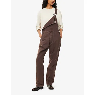 Levi's Womens Crackin Bracken Logo-patch Straight-leg Cotton Jumpsuit
