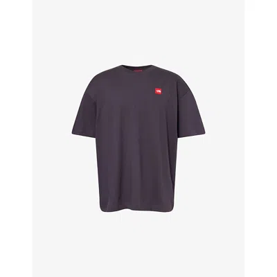 The North Face Mens Obsidian Redbox Logo-patch Cotton T-shirt Xl In Brown