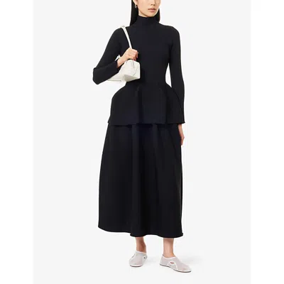 Cfcl Fcl Womens Black Pottery Flared Knitted Midi Skirt In Black