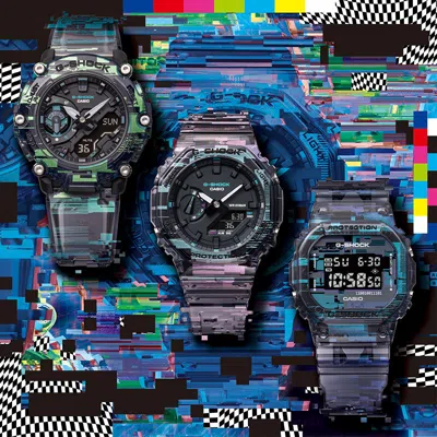 Casio G-shock Analog-digital 'translucent Black' In Blue