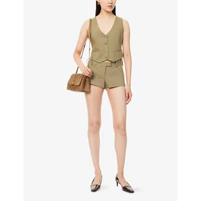 The Frankie Shop Womens Khaki Roma Woven Vest In Gray