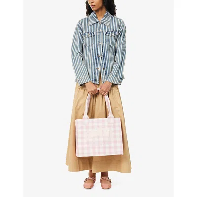 Ganni Womens Soft Chambray Striped Denim Jacket