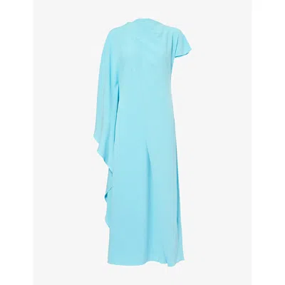 Roksanda Womens Light Tropics Hilmi Draped Woven Maxi Dress In Blue