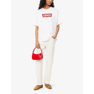 Levi's Levis Womens Ecru Booper No Damage 501 Cropped Straight-leg High-rise Jeans