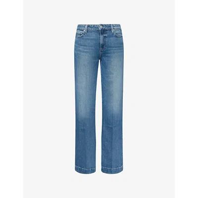 Paige Womens Cranked Up Leenah Wide-leg Stretch-denim Blend Jeans
