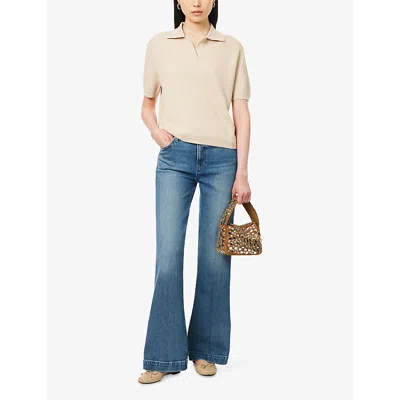 Paige Womens Cranked Up Leenah Wide-leg Stretch-denim Blend Jeans