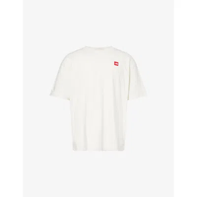 The North Face Mens White Dune Redbox Logo-patch Cotton T-shirt Xxl In White