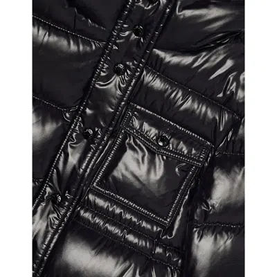 Moncler Black Dacca Hooded Padded Shell Parka 4-12 In Blue