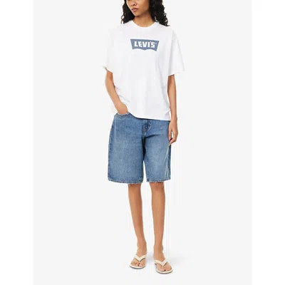 Levi's Womens Vintage Indigo White Vintage Logo Graphic-print Cotton T-shirt