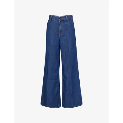Paige Womens Splendor Cameron Wide-leg Denim-blend Trousers