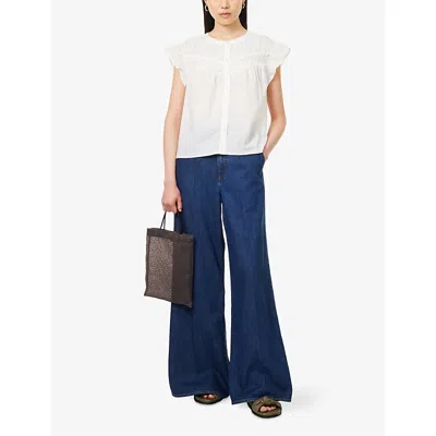 Paige Womens Splendor Cameron Wide-leg Denim-blend Trousers