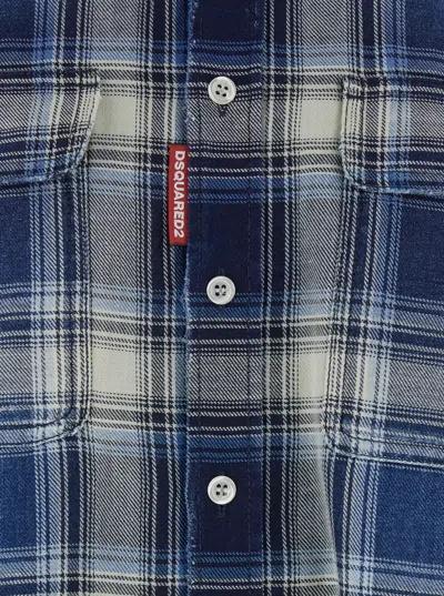 Dsquared2 Checked Pattern Shirt With Pockets And Collar