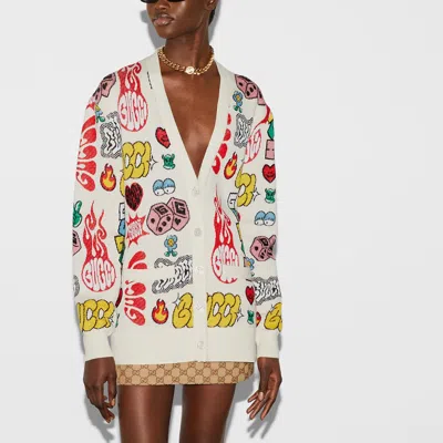 Gucci (wmns)  Cotton Wool Jacquard Cardigan 'multicolor'