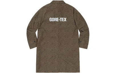Supreme Gore Tex Overcoat 'flower Print' In Brown