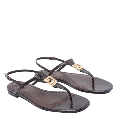 Fendi Brown Minimalist Sandals