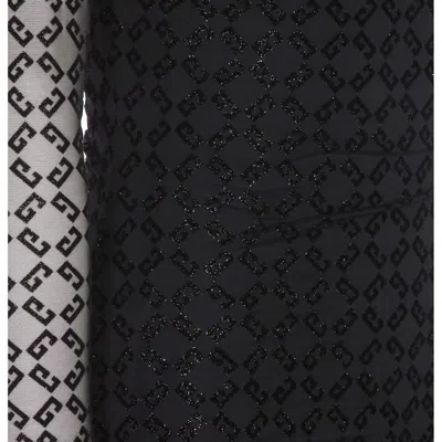 Givenchy Monogram 72 Glitter Flocked Long Sleeve Mesh Dress