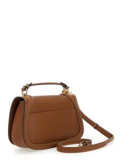 Gucci Women 'blondie' Brown Handbag With Logo Detail On Front In Leather Woman