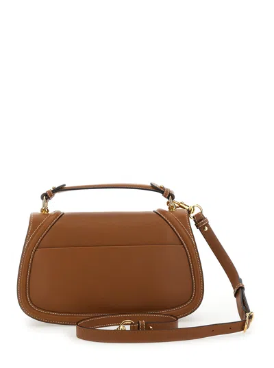 Gucci Women 'blondie' Brown Handbag With Logo Detail On Front In Leather Woman
