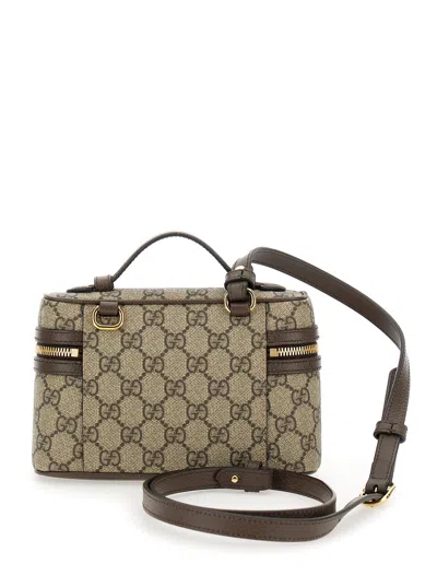 Gucci Women 'ophidia' Brown Handbag With All-over Gg Motif In Fabric Woman