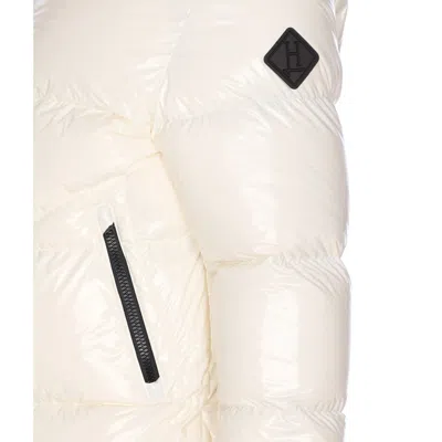 Herno Shiny Padded Down Jacket With Hood And Elasticated Cuffs In White