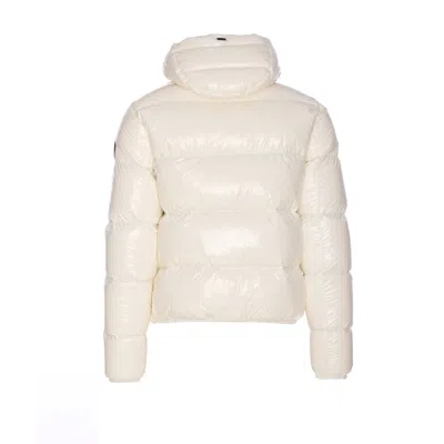Herno Shiny Padded Down Jacket With Hood And Elasticated Cuffs In White