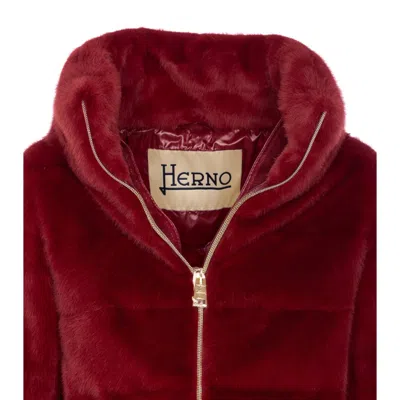 Herno Padded Jacket With Faux Fur Texture