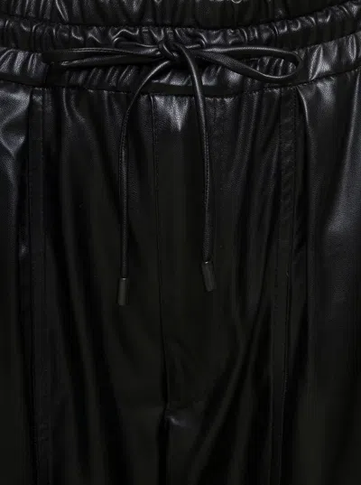 Isabel Marant Étoile Brina Black Pants With Drawstring Closure In Shiny Faux Leather Woman