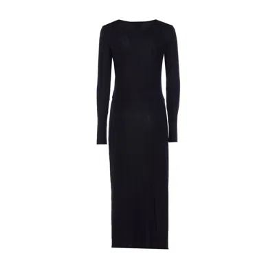 Isabel Marant Étoile Crewneck Long Sleeve Midi Dress With Ruched Detailing In Blue