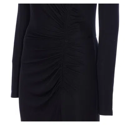 Isabel Marant Étoile Crewneck Long Sleeve Midi Dress With Ruched Detailing In Blue