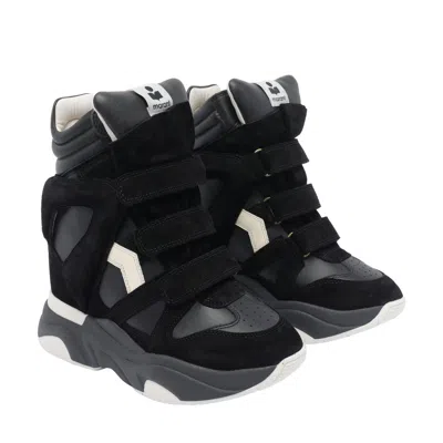 Isabel Marant Balskee Leather And Suede High-top Wedge Sneakers