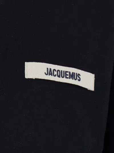 Jacquemus Grog Grain Zip-neck Sweatshirt In Black