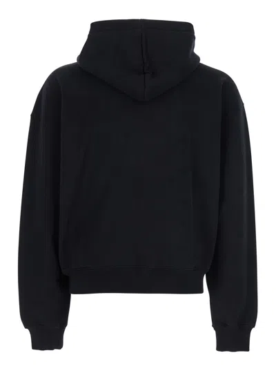 Jacquemus The Gros Grain Zip-up Hooded Sweatshirt In Black