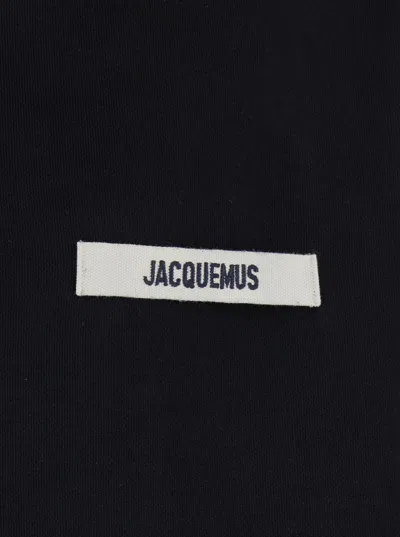 Jacquemus The Gros Grain Zip-up Hooded Sweatshirt In Black