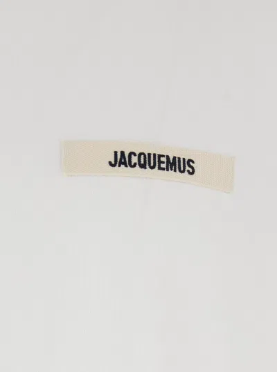 Jacquemus 'le T-shirt Gros Grain' White T-shirt With Logo Patch On The Front